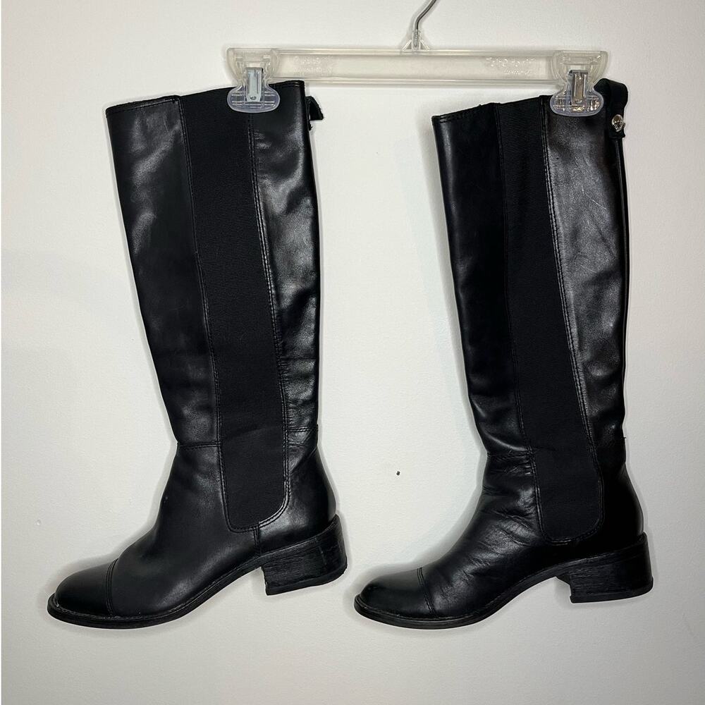 BCBG Judie Black Leather Riding Boot Size 7 - Picture 2 of 10
